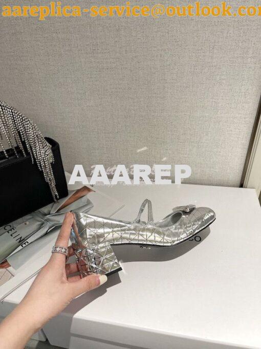 Replica Prada Metallic Leather Pumps 1I771M Silver 8