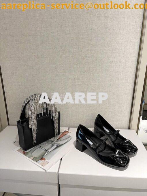 Replica Prada Patent Leather Pumps 1I771M Black 2