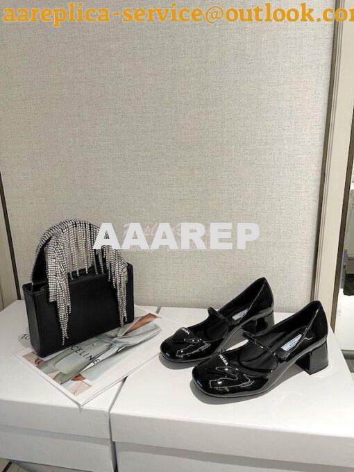 Replica Prada Patent Leather Pumps 1I771M Black 4