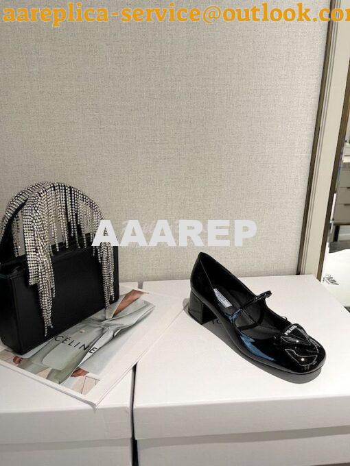 Replica Prada Patent Leather Pumps 1I771M Black 7