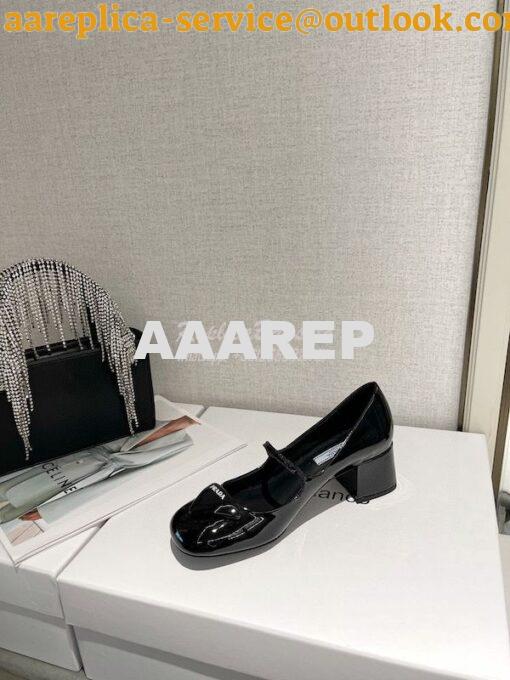 Replica Prada Patent Leather Pumps 1I771M Black 8