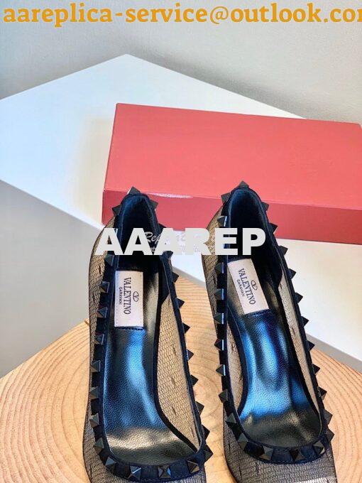 Replica Valentino Rockstud Lace Pump 85mm Black 7