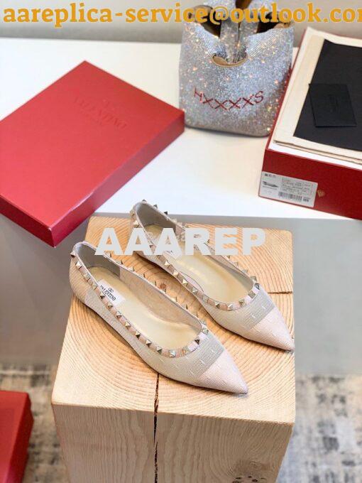 Replica Valentino Rockstud Lace Ballet Flat Nude