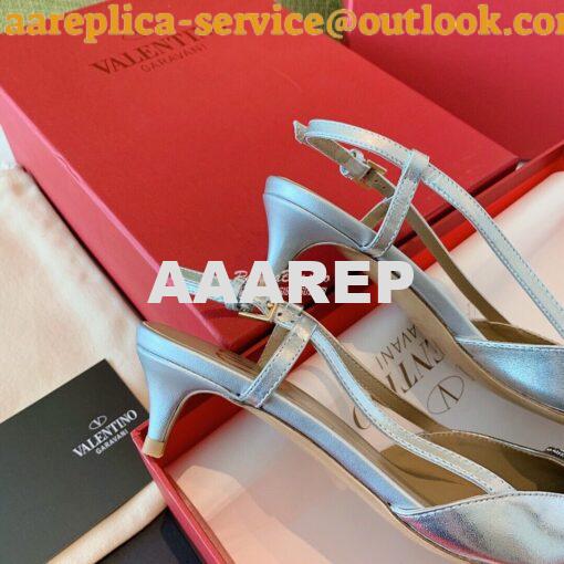 Replica Valentino VLogo Laminated Nappa Slingback Pump 40mm 80mm SW2S0 6