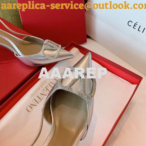 Replica Valentino VLogo Laminated Nappa Slingback Pump 40mm 80mm SW2S0 10