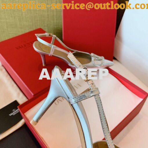 Replica Valentino VLogo Laminated Nappa Slingback Pump 40mm 80mm SW2S0 12