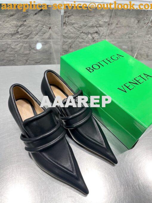 Replica Bottega Veneta BV Spada Pump Lambskin 753800 black White 4