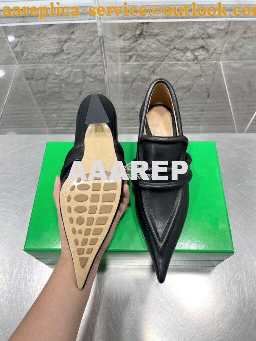 Replica Bottega Veneta BV Spada Pump Lambskin 753800 black White 9