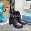 Replica Prada Brushed Leather And Nylon Laced Booties 55 mm Block-Heel 11