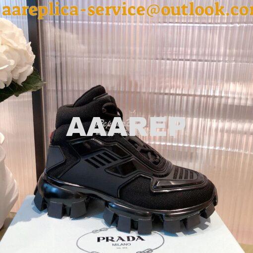 Replica Prada Cloudbust Thunder Sneakers Men/ Female 2TG180 Black 4