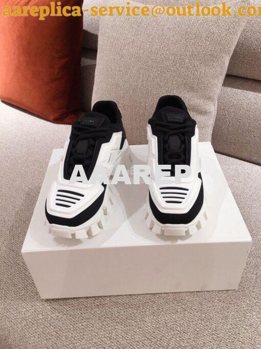 Replica Prada Cloudbust Thunder Sneakers Men Female 1E819L White Black 2