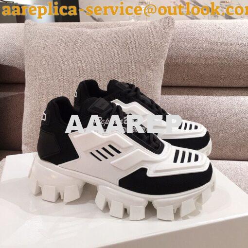 Replica Prada Cloudbust Thunder Sneakers Men Female 1E819L White Black 4