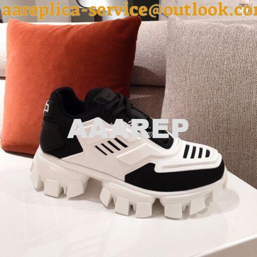 Replica Prada Cloudbust Thunder Sneakers Men Female 1E819L White Black 5