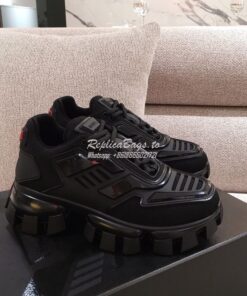 Replica Prada Cloudbust Thunder Sneakers Men Female 1E819L Black