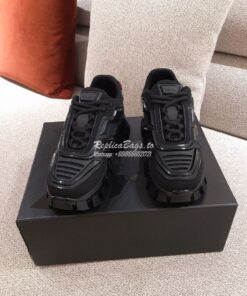 Replica Prada Cloudbust Thunder Sneakers Men Female 1E819L Black 2