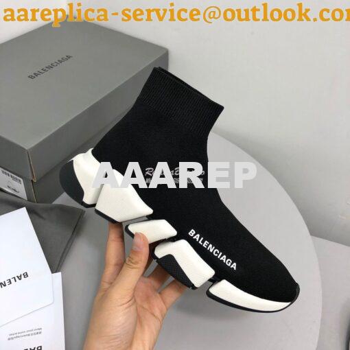 Replica Balenciaga Speed 2.0 Sneaker 617196 Black White 6