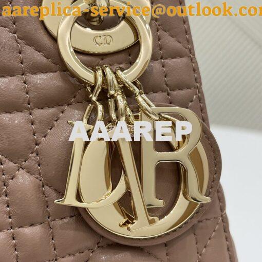 Replica Christian Dior Lady Dior Quilted in Lambskin Leather Bag Blush 3