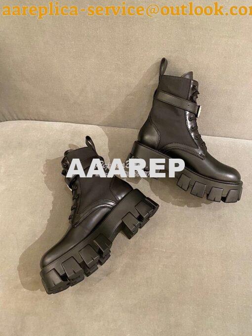 Replica Prada Brushed Rois Leather And Nylon Boots 1T255M Black 8