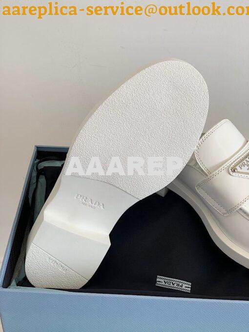 Replica Prada Brushed Leather Mules 1D652M White 8