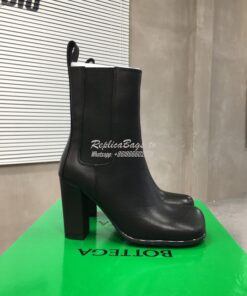 Replica Bottega Veneta BV Storm Leather Chelsea boots 677271 Black 2