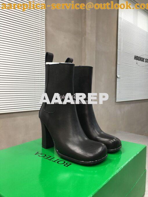 Replica Bottega Veneta BV Storm Leather Chelsea boots 677271 Black 3