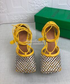 Replica Bottega Veneta BV Sparkle Stretch Rhinestone Mesh 667206 Yello 2