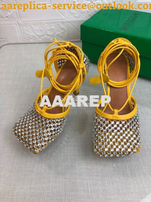 Replica Bottega Veneta BV Sparkle Stretch Rhinestone Mesh 667206 Yello 3