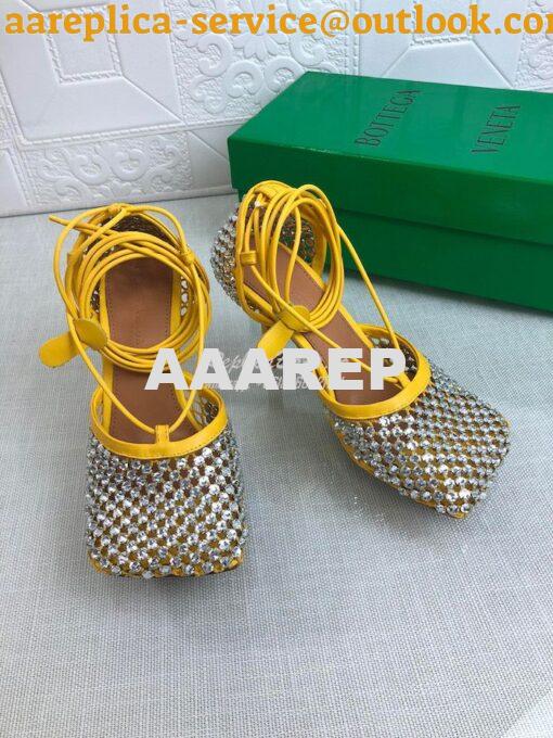 Replica Bottega Veneta BV Sparkle Stretch Rhinestone Mesh 667206 Yello 4