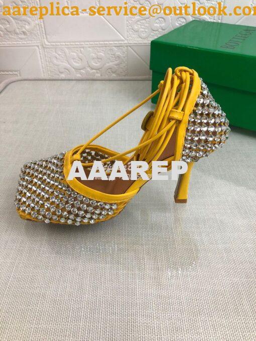 Replica Bottega Veneta BV Sparkle Stretch Rhinestone Mesh 667206 Yello 6