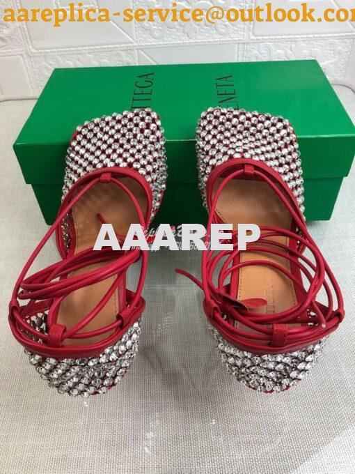 Replica Bottega Veneta BV Sparkle Stretch Rhinestone Mesh 667206 Red 6