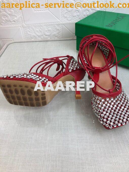 Replica Bottega Veneta BV Sparkle Stretch Rhinestone Mesh 667206 Red 7