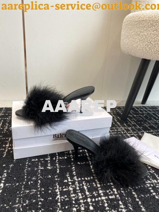 Replica Balenciaga Boudoir 70mm Sandal In Black Feathers 787447 4