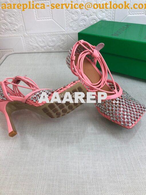 Replica Bottega Veneta BV Sparkle Stretch Rhinestone Mesh 667206 Coral 8