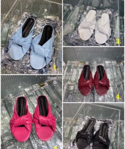 Replica Balenciaga Drappy Padded Leather Mules 638250