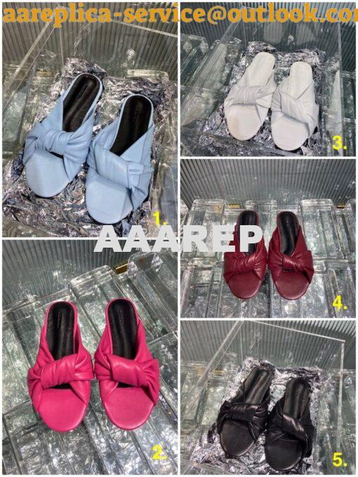 Replica Balenciaga Drappy Padded Leather Mules 638250