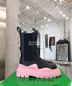 Replica Bottega Veneta BV Tire Boots 630297 Black Pink