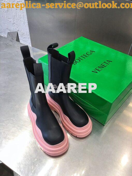 Replica Bottega Veneta BV Tire Boots 630297 Black Pink 4