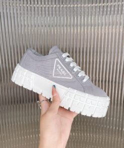 Replica Prada Nylon Gabardine Sneakers 1E260M Grey