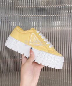 Replica Prada Nylon Gabardine Sneakers 1E260M Yellow