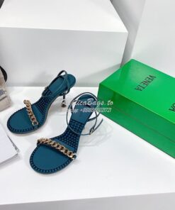 Replica Bottega Veneta BV Dot Leather Sandals 667178 Blue