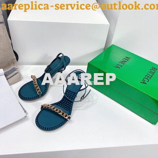 Replica Bottega Veneta BV Dot Leather Sandals 667178 Blue