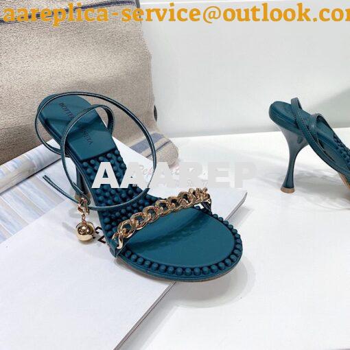 Replica Bottega Veneta BV Dot Leather Sandals 667178 Blue 6