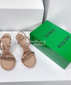 Replica Bottega Veneta BV Dot Leather Sandals 667178 Nude