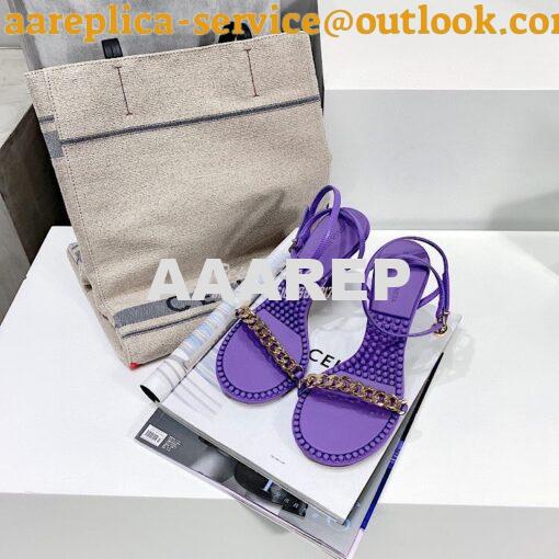 Replica Bottega Veneta BV Dot Leather Sandals 667178 Purple