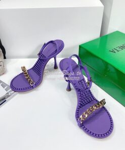 Replica Bottega Veneta BV Dot Leather Sandals 667178 Purple 2