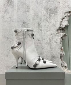 Replica Balenciaga Cagole 90mm Bootie Arena Lambskin 694379 White