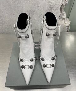 Replica Balenciaga Cagole 90mm Bootie Arena Lambskin 694379 White 2