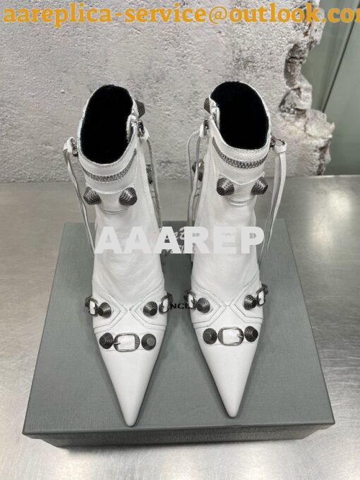 Replica Balenciaga Cagole 90mm Bootie Arena Lambskin 694379 White 2