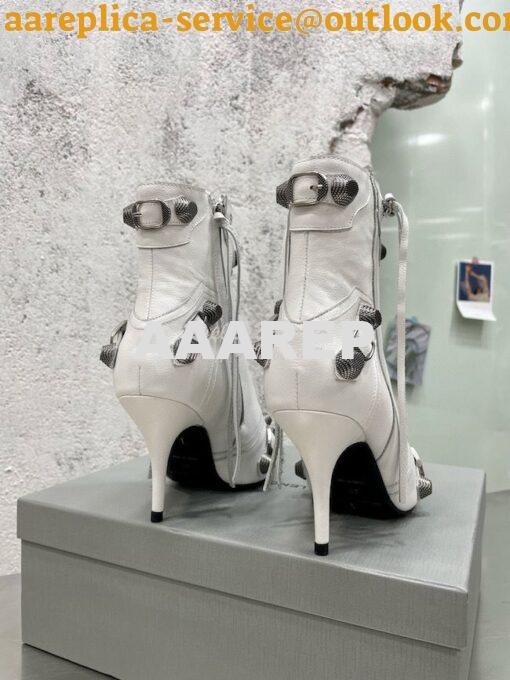 Replica Balenciaga Cagole 90mm Bootie Arena Lambskin 694379 White 4