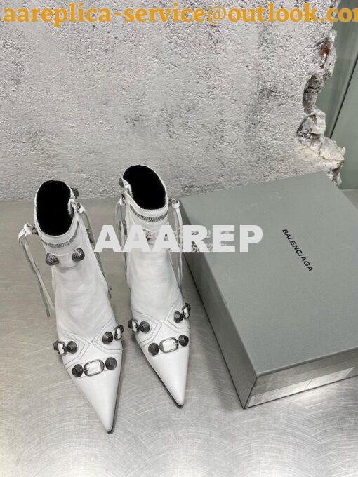 Replica Balenciaga Cagole 90mm Bootie Arena Lambskin 694379 White 5